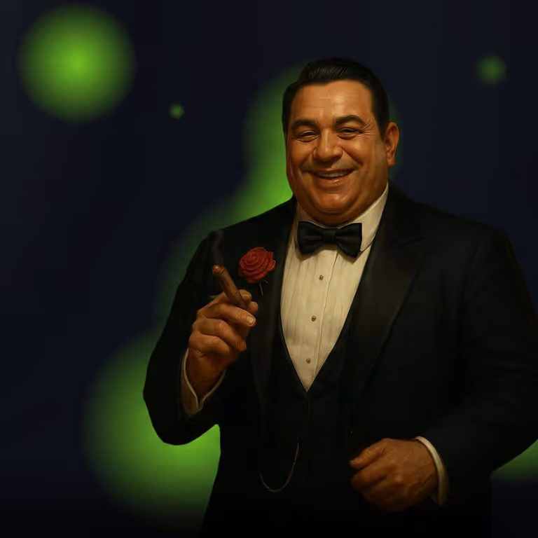 Rainbet Casino featuring a poker table stacked with chips and cards in a modern high-rise lounge overlooking the city skyline.